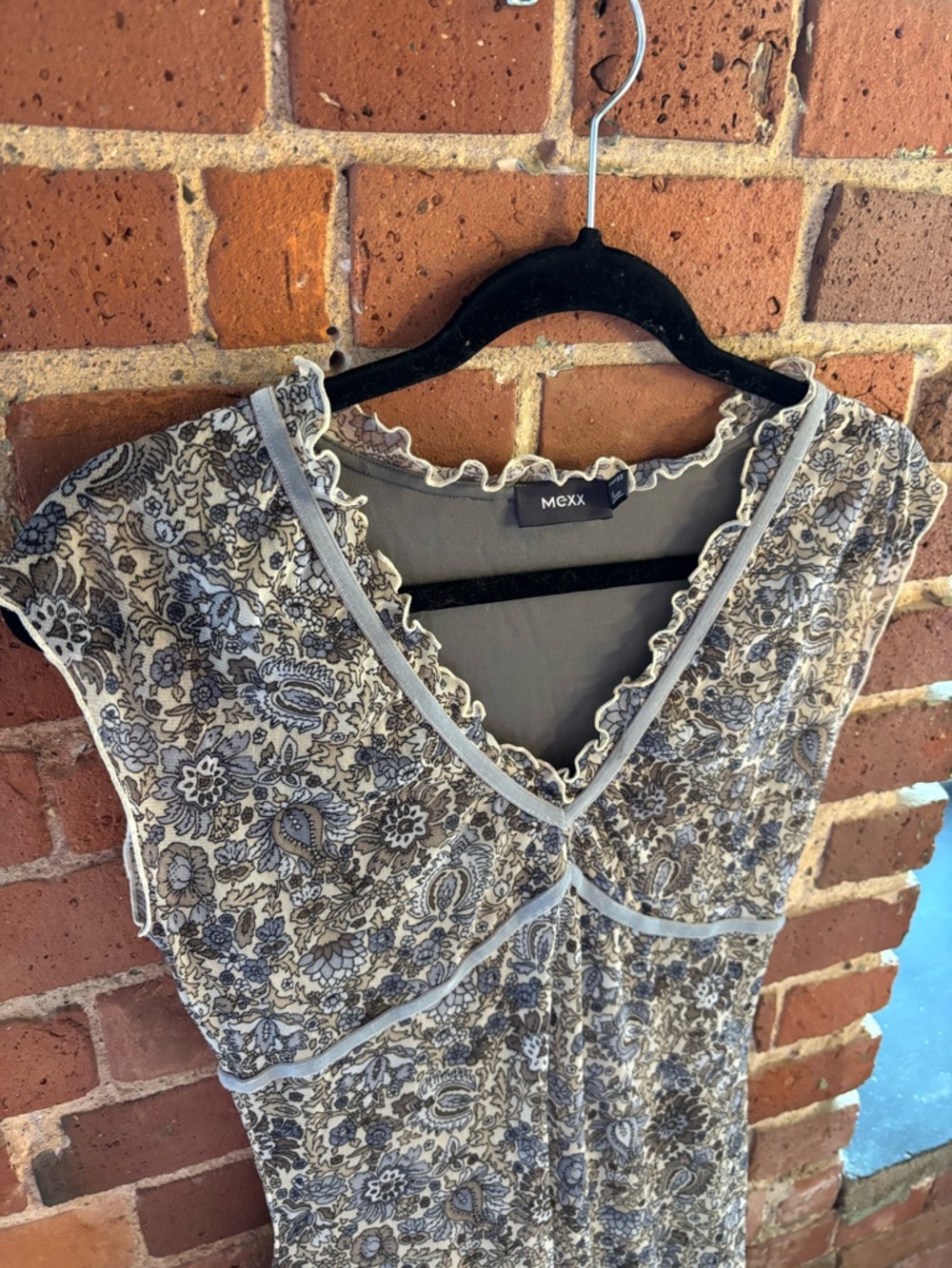 Vintage 90s Mexx Floral Lace-Trim Maxi Dress - Picture 2 of 8
